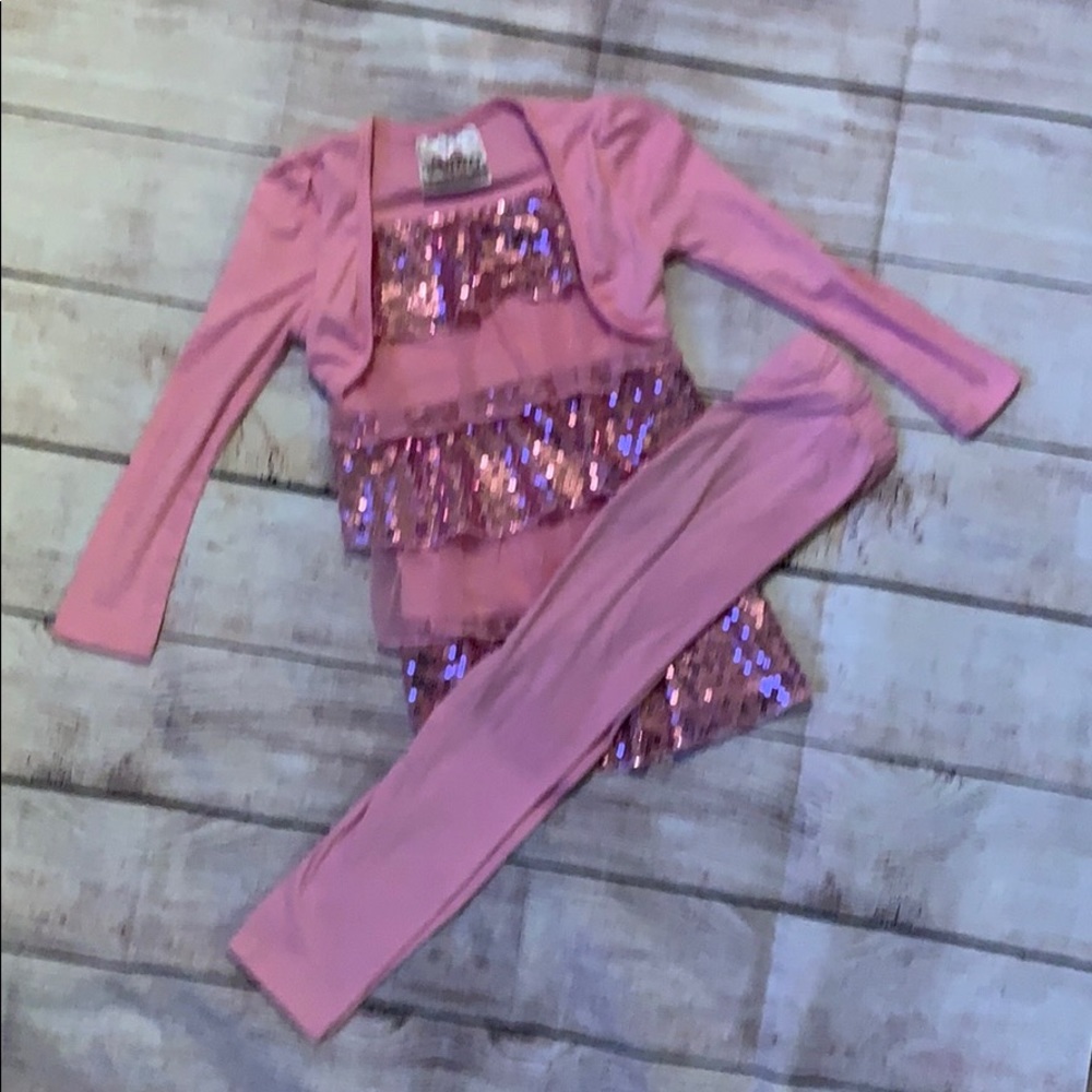 Boutique girls tiered sequin and cotton top